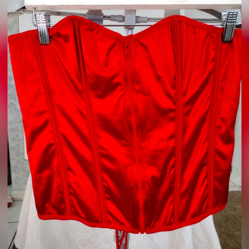Vibrant Red Corset Top 1X/2X